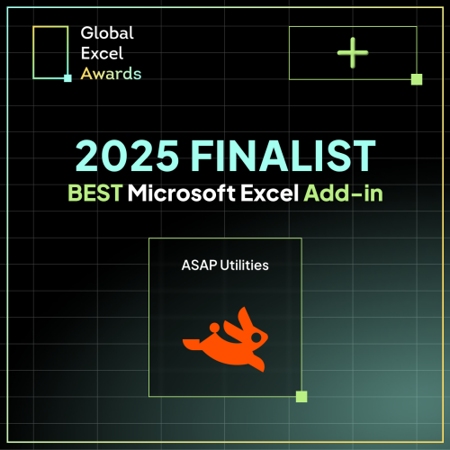 ASAP Utilities is Finalist for BEST Microsoft Excel Add-In at the Global Excel Awards 2025!